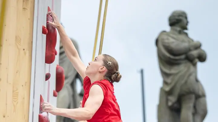 Emilia B. an der Speedwand bei der DM Speed | © Xaver Quintus